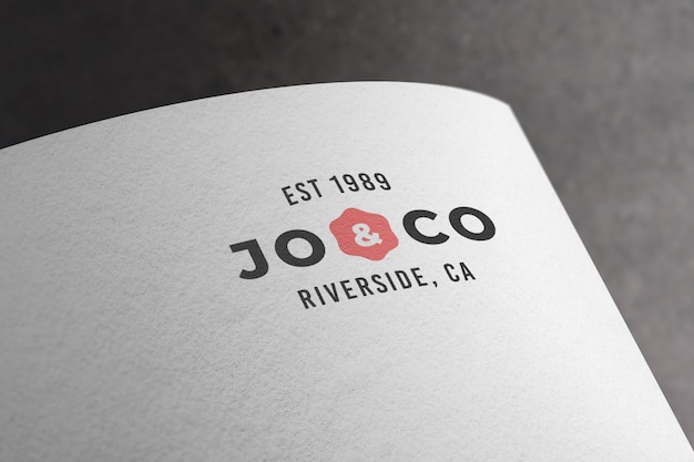 Paper printed logo mockup