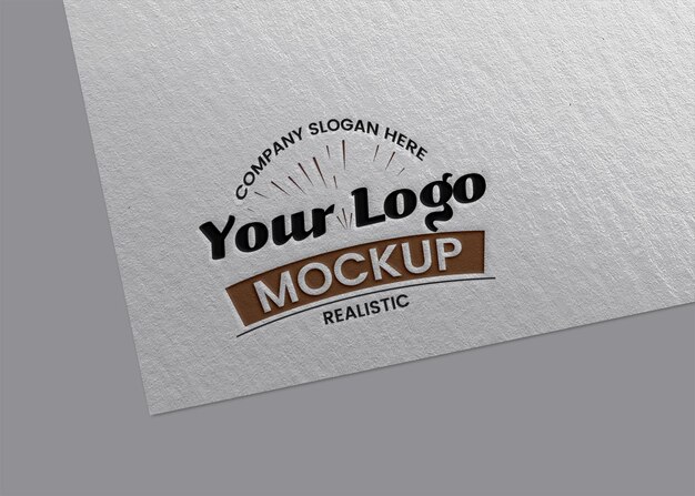 Premium PSD | Paper psd white logo mockup