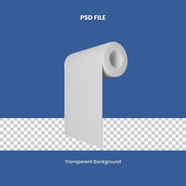 Illustrazione dell'icona 3d del rotolo di carta