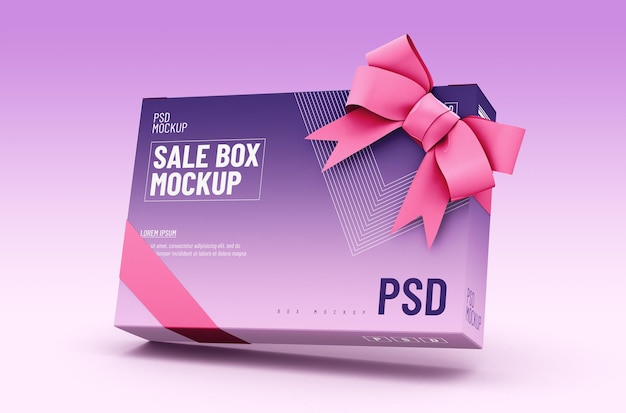 paper sale box packaging template for product design mockup on clean background