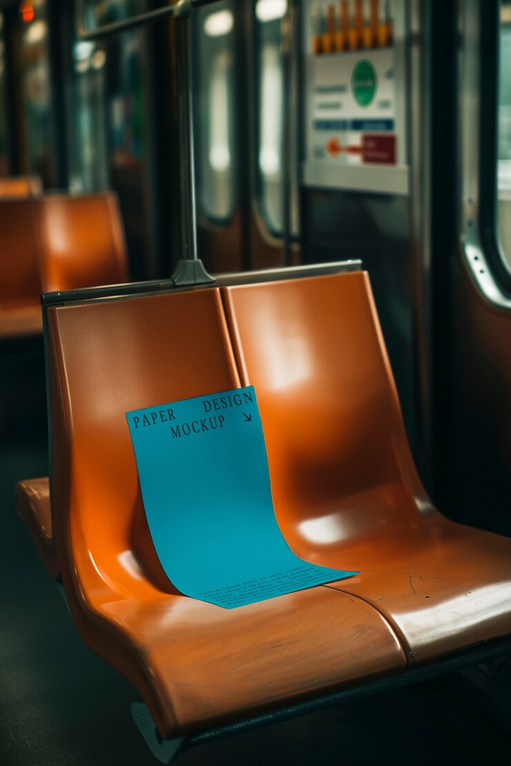 PSD paper on a seat  mockup