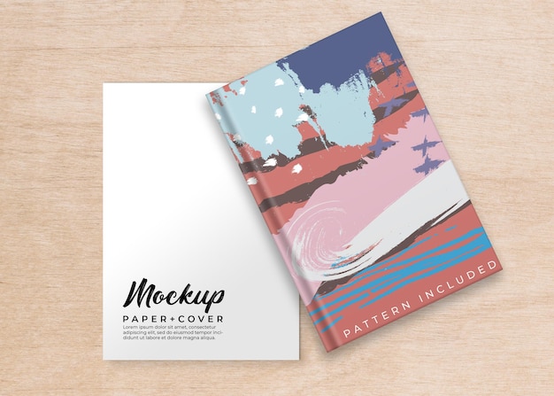 Paper sheet and book cover mockup