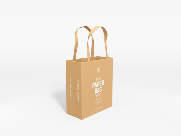 PSD paper shopping bag branding mockup