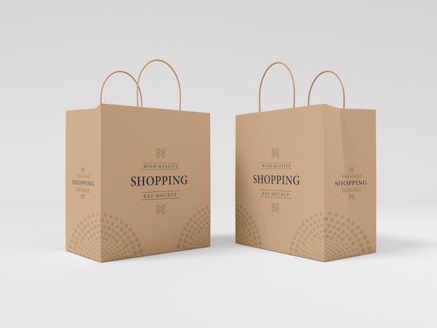 Paper shopping bag branding mockup