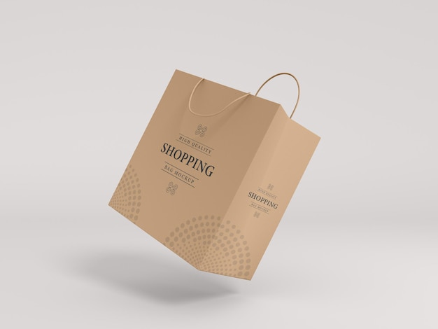 Paper shopping bag branding mockup