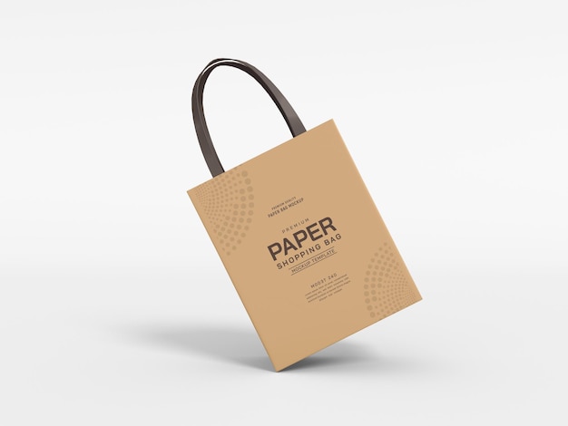 Paper shopping bag branding mockup