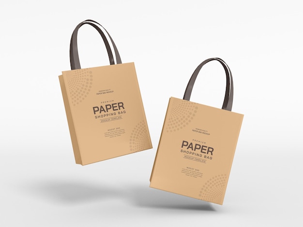 Mockup di branding della borsa della spesa di carta