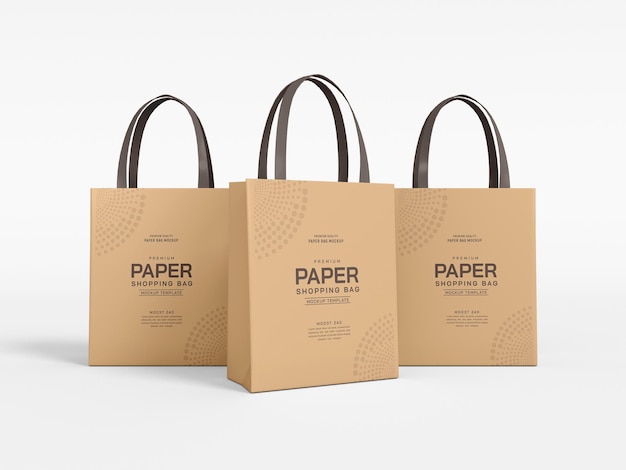 Paper shopping bag branding mockup