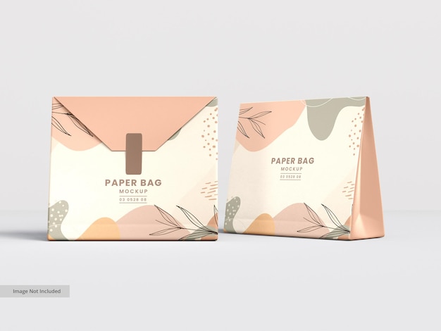 Paper shopping bag branding mockup