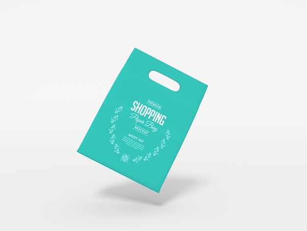 Paper shopping bag branding mockup