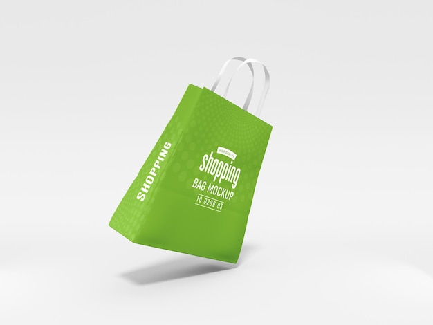 Paper shopping bag branding mockup