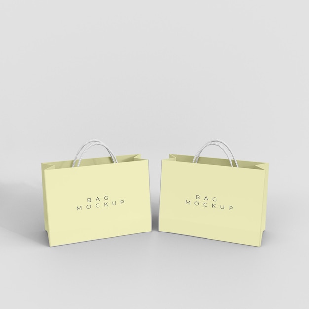 Paper shopping bag mockup design