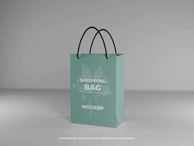 紙の買い物袋のモックアップ