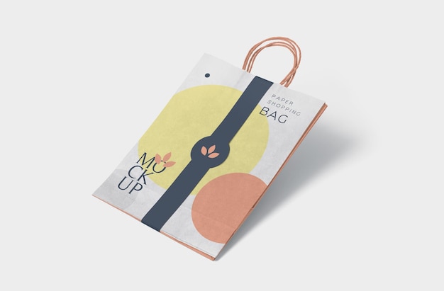 Paper shopping bag mockup