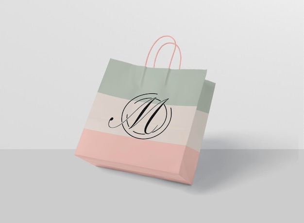 Paper shopping bag mockup