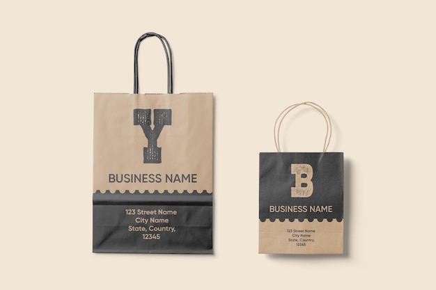 PSD mockup di shopping bag di carta