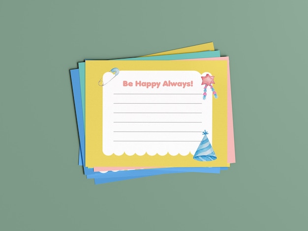 Paper Sticky Notes Planner Mockup