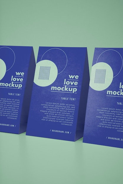 PSD paper table tent flyer mockup