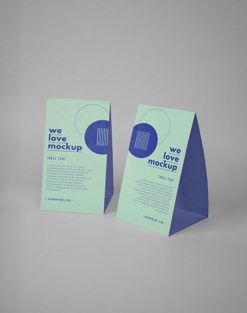 PSD paper table tent flyer mockup