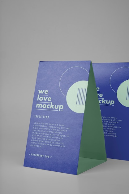 PSD paper table tent flyer mockup