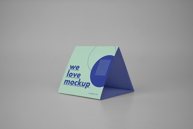 PSD paper table tent flyer mockup