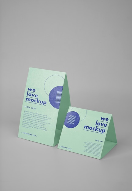 PSD paper table tent flyer mockup