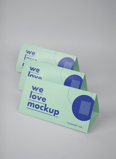 PSD paper table tent flyer mockup