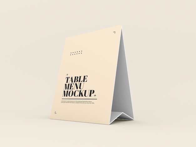 Paper table tent menu mockup