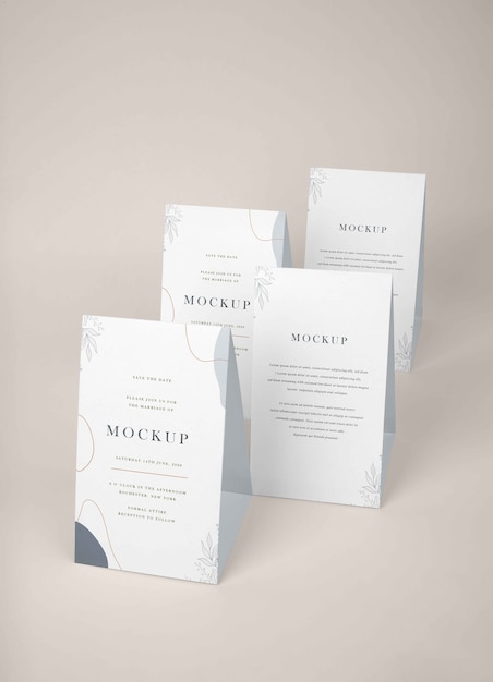 PSD paper table tent mockup design