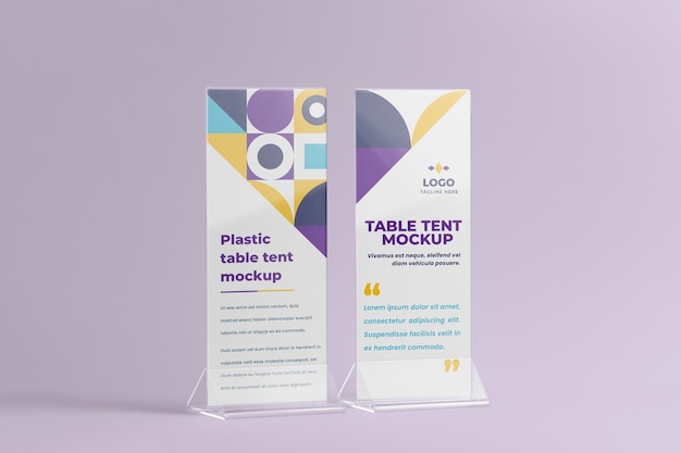 PSD paper table tent mockup isolated