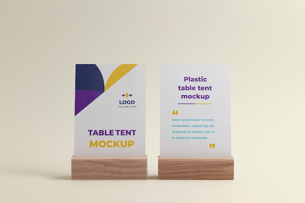 Paper table tent mockup isolated