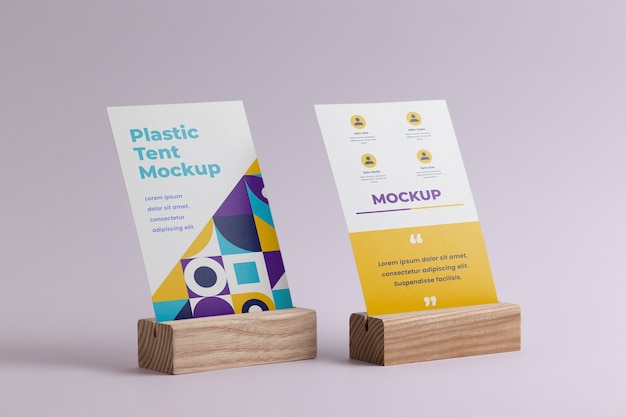 Paper table tent mockup isolated