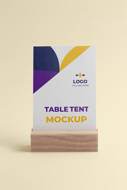 Paper table tent mockup isolated