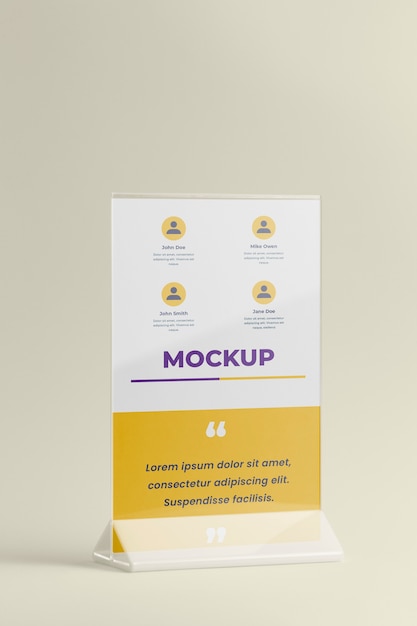 Paper table tent mockup isolated