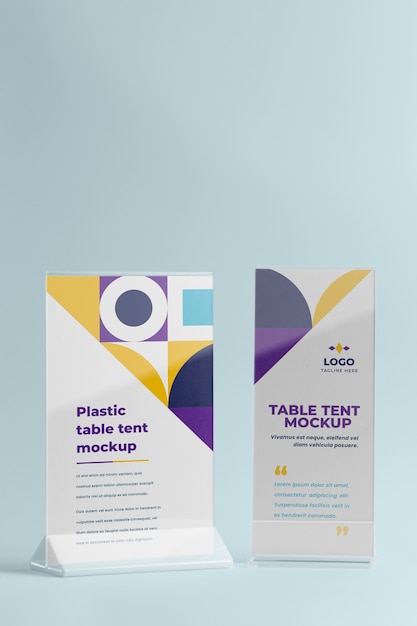 PSD paper table tent mockup isolated