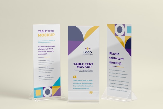 PSD paper table tent mockup isolated