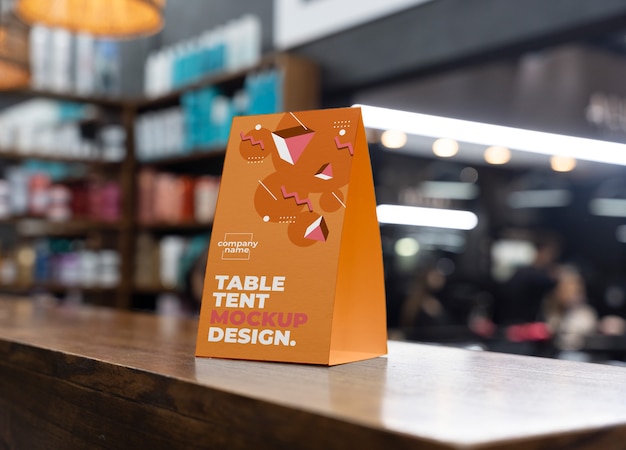 PSD paper table tent mockup