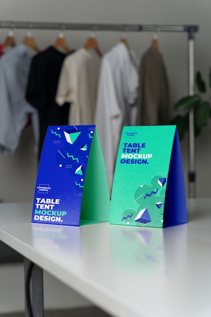 PSD paper table tent mockup