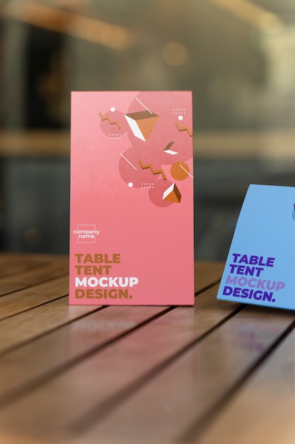 PSD paper table tent mockup