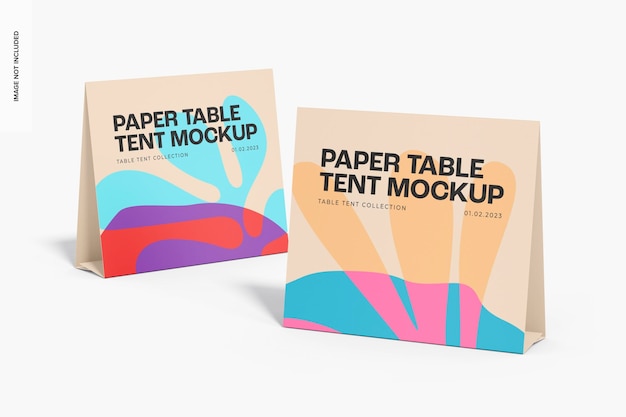 PSD paper table tents mockup