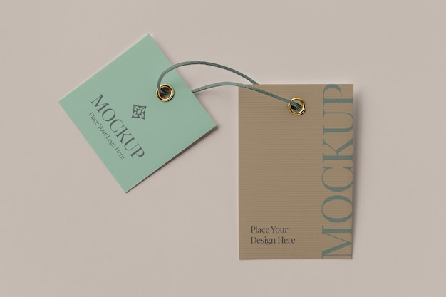 PSD paper tag design mockup