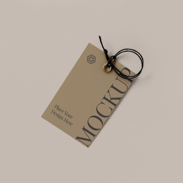 PSD paper tag design mockup