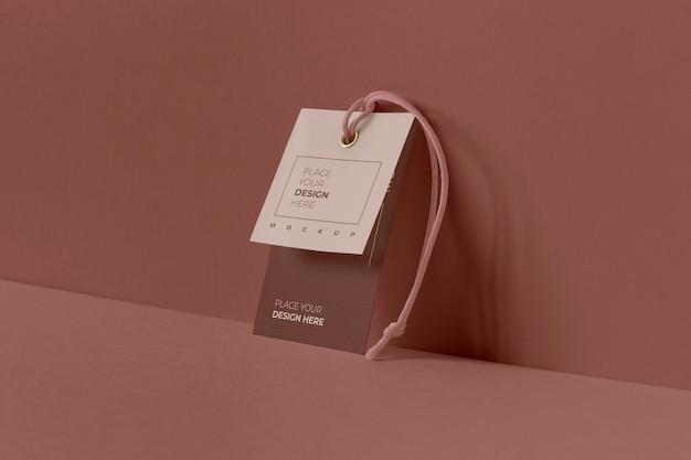 PSD paper tag design mockup