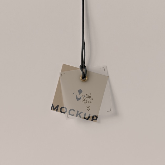 PSD paper tag design mockup