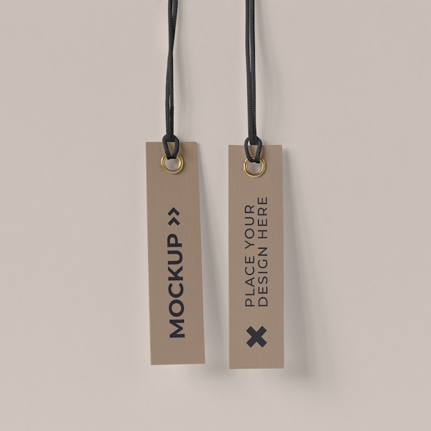 PSD paper tag design mockup