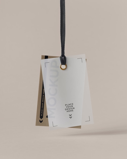 PSD paper tag design mockup