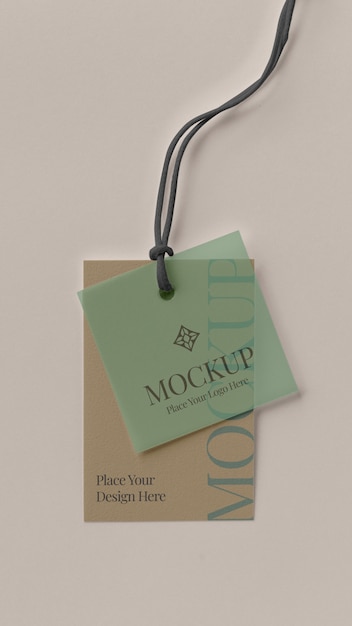 PSD paper tag design mockup