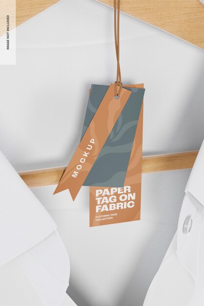 Paper tag on fabric mockup