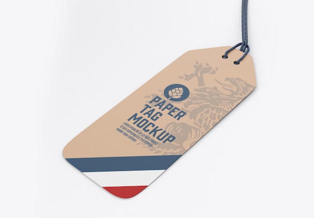 Paper tag mockup 3d render