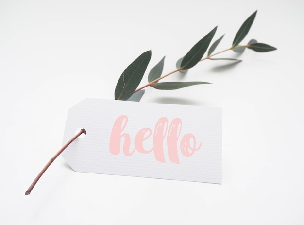 PSD paper tag mockup on branch